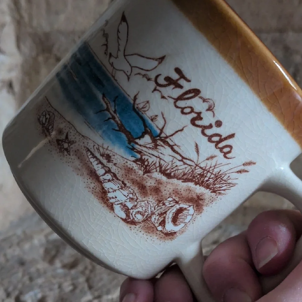 Vintage Seagull, Ocean, Sailboat, & Beach Florida Themed Stoneware Ceramic Mug - Picture 5 of 11